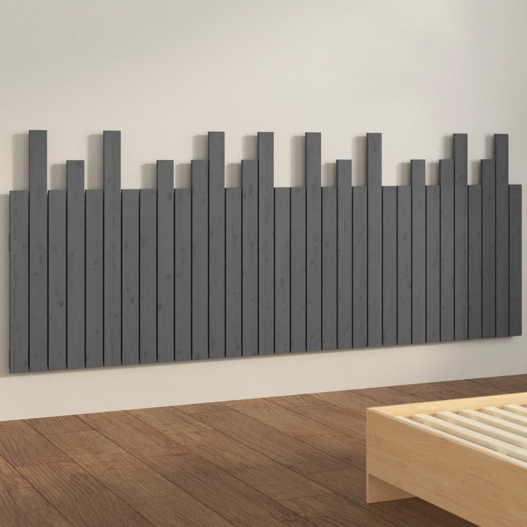 Solid Pine Grey Wall Headboard - 204x3x80 cm