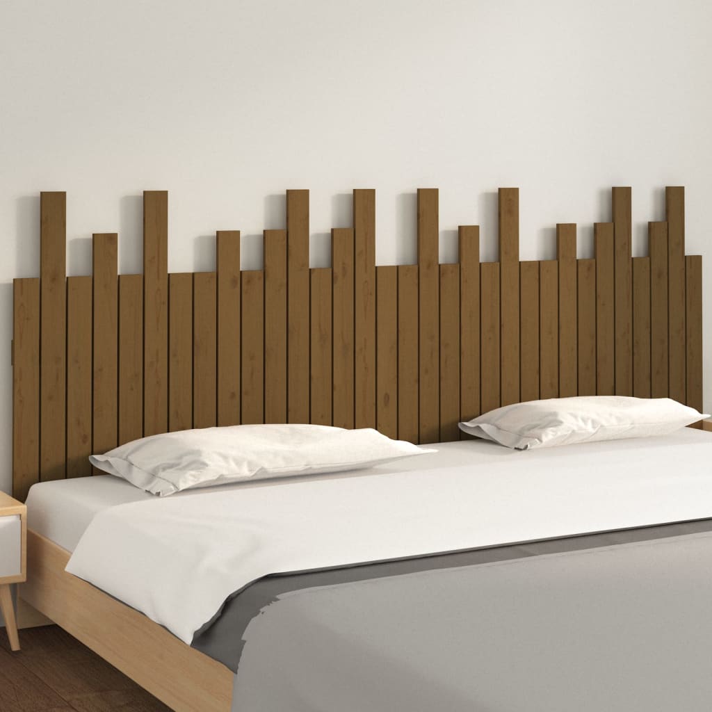 Honey Brown Solid Pine Wall Headboard - 204x3x80 cm