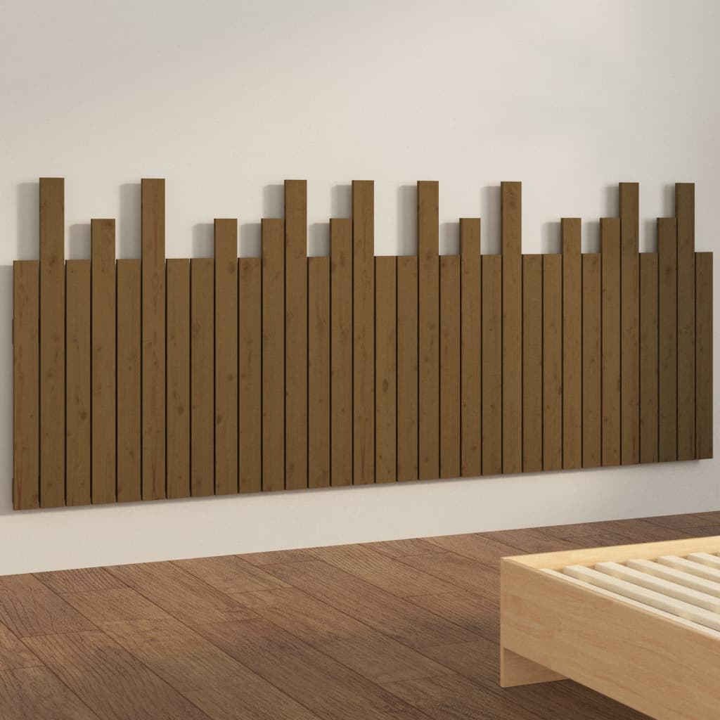 Honey Brown Solid Pine Wall Headboard - 204x3x80 cm