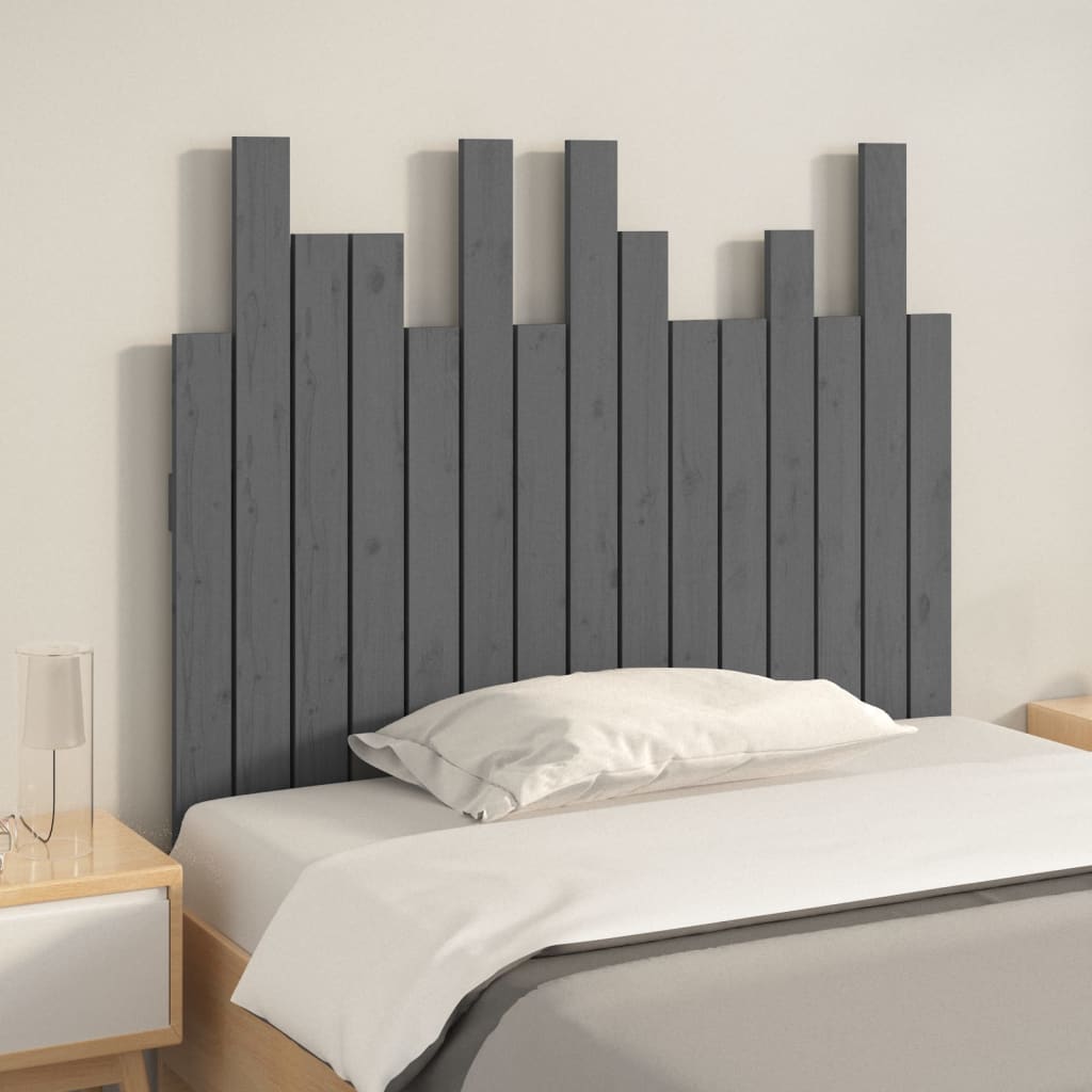 Solid Pine Grey Wall Headboard - 95.5x3x80 cm