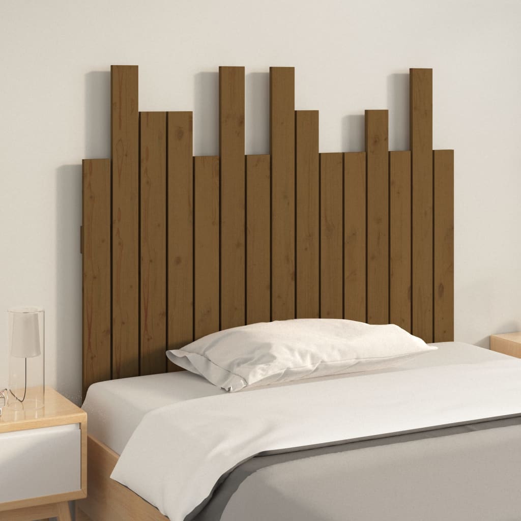 Honey Brown Solid Pine Wall Headboard 95.5x3x80 cm