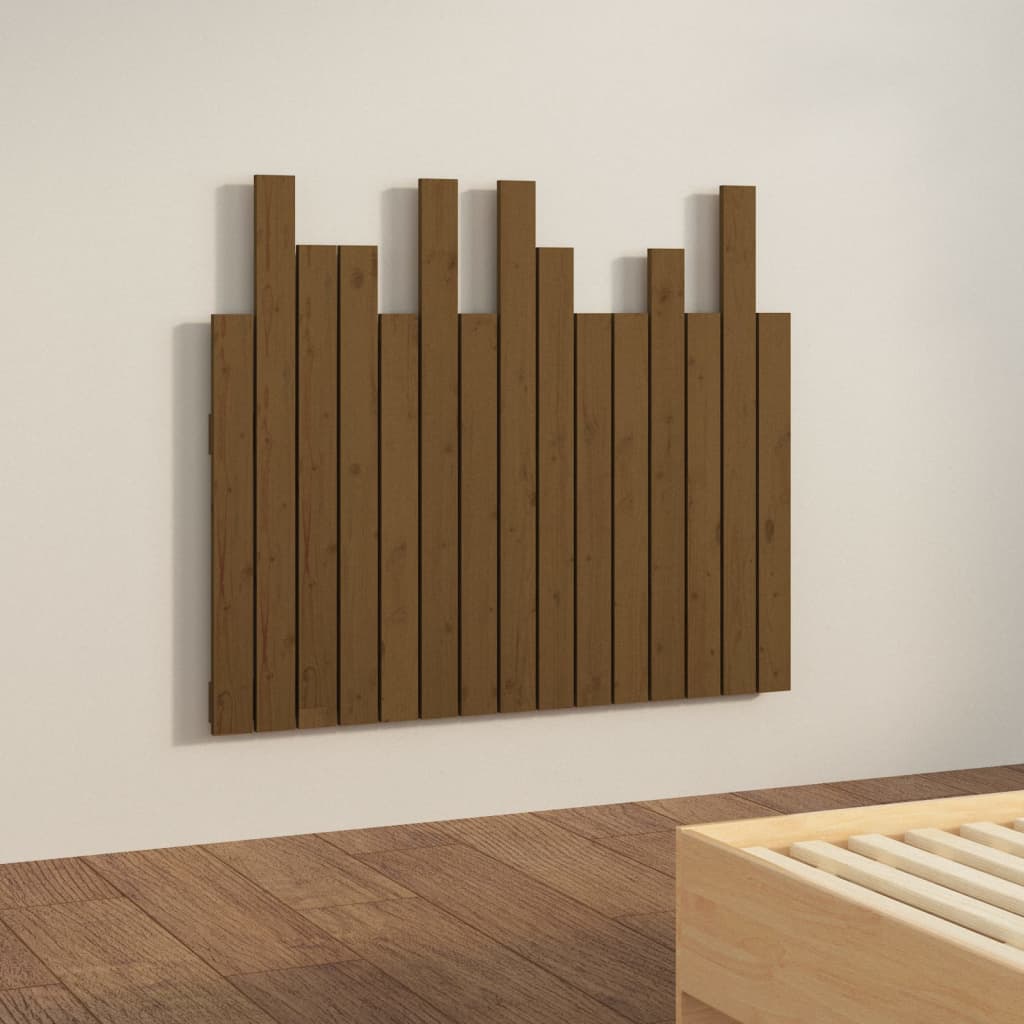 Honey Brown Solid Pine Wall Headboard 95.5x3x80 cm