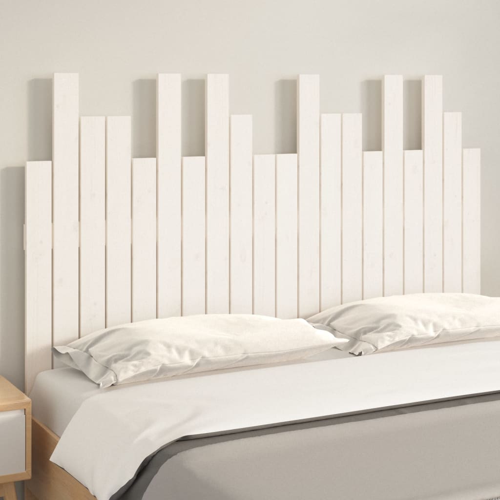 Solid Pine Wood Wall Headboard - White, 127.5x3x80 cm