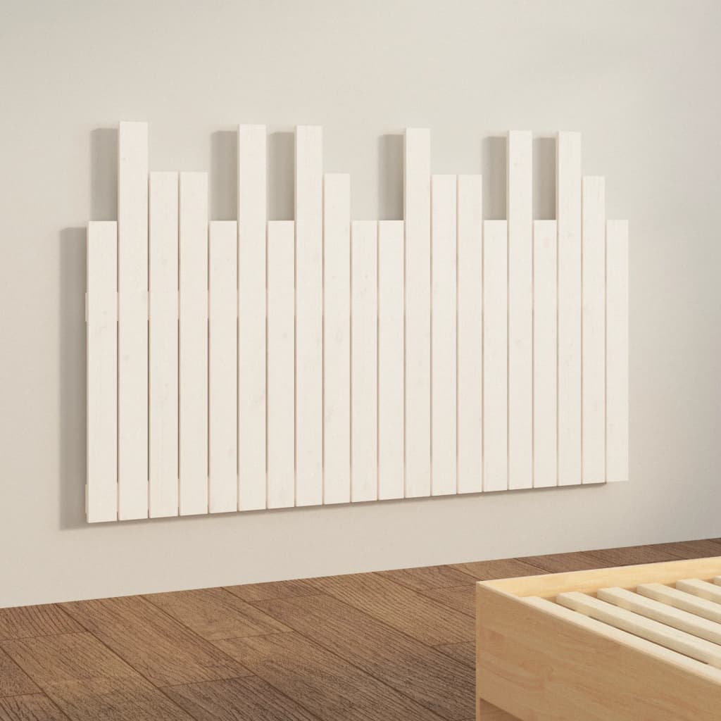 Solid Pine Wood Wall Headboard - White, 127.5x3x80 cm