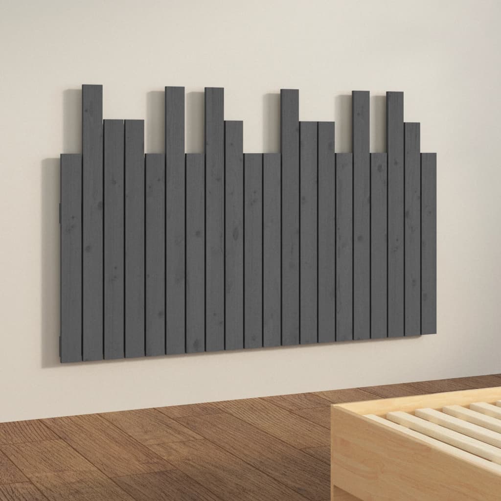 Solid Pine Wall Headboard, Grey 127.5x3x80 cm - Stylish & Durable
