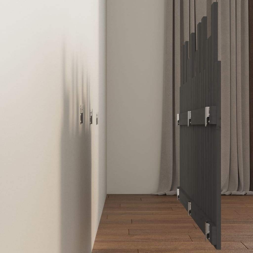 Solid Pine Wall Headboard, Grey 127.5x3x80 cm - Stylish & Durable