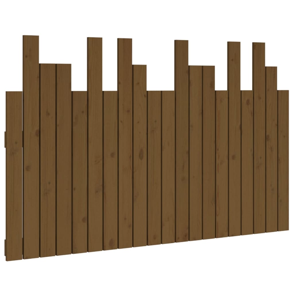 Solid Pine Wall Headboard, Honey Brown 127.5x3x80 cm