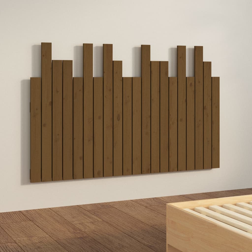 Solid Pine Wall Headboard, Honey Brown 127.5x3x80 cm