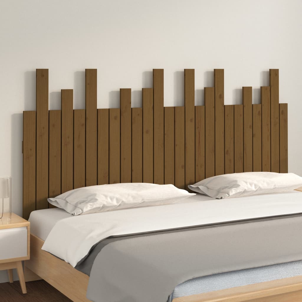 Solid Pine Wall Headboard in Honey Brown - 159.5x3x80 cm