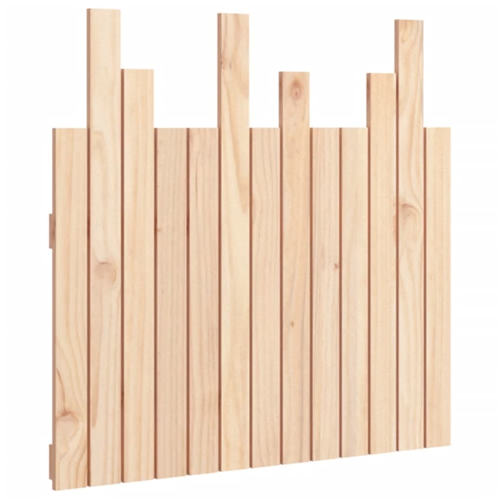 Solid Pine Wall Headboard 82.5x80cm - Natural Wood Finish
