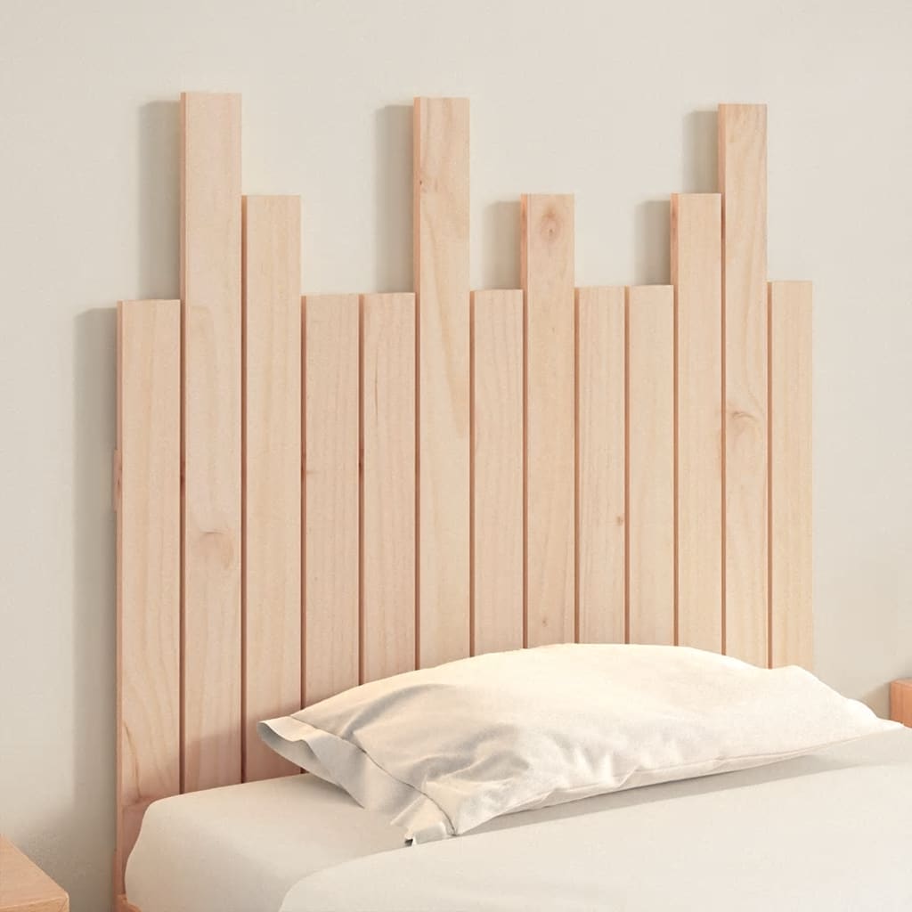 Solid Pine Wall Headboard 82.5x80cm - Natural Wood Finish