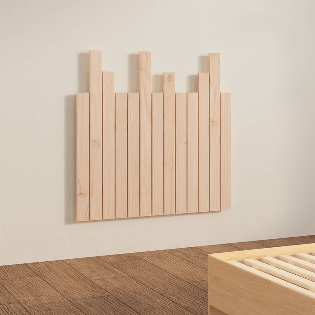 Solid Pine Wall Headboard 82.5x80cm - Natural Wood Finish