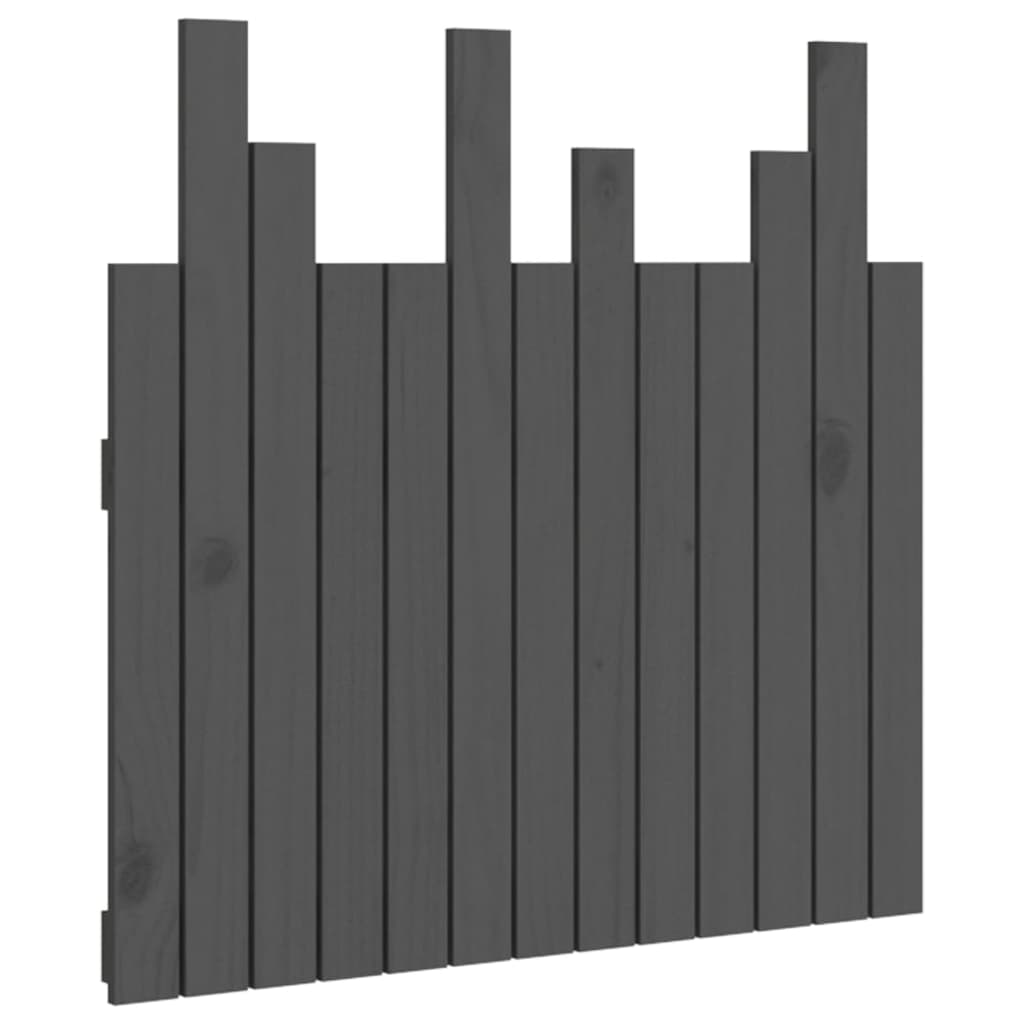 Solid Wood Pine Wall Headboard in Grey - 82.5x3x80 cm
