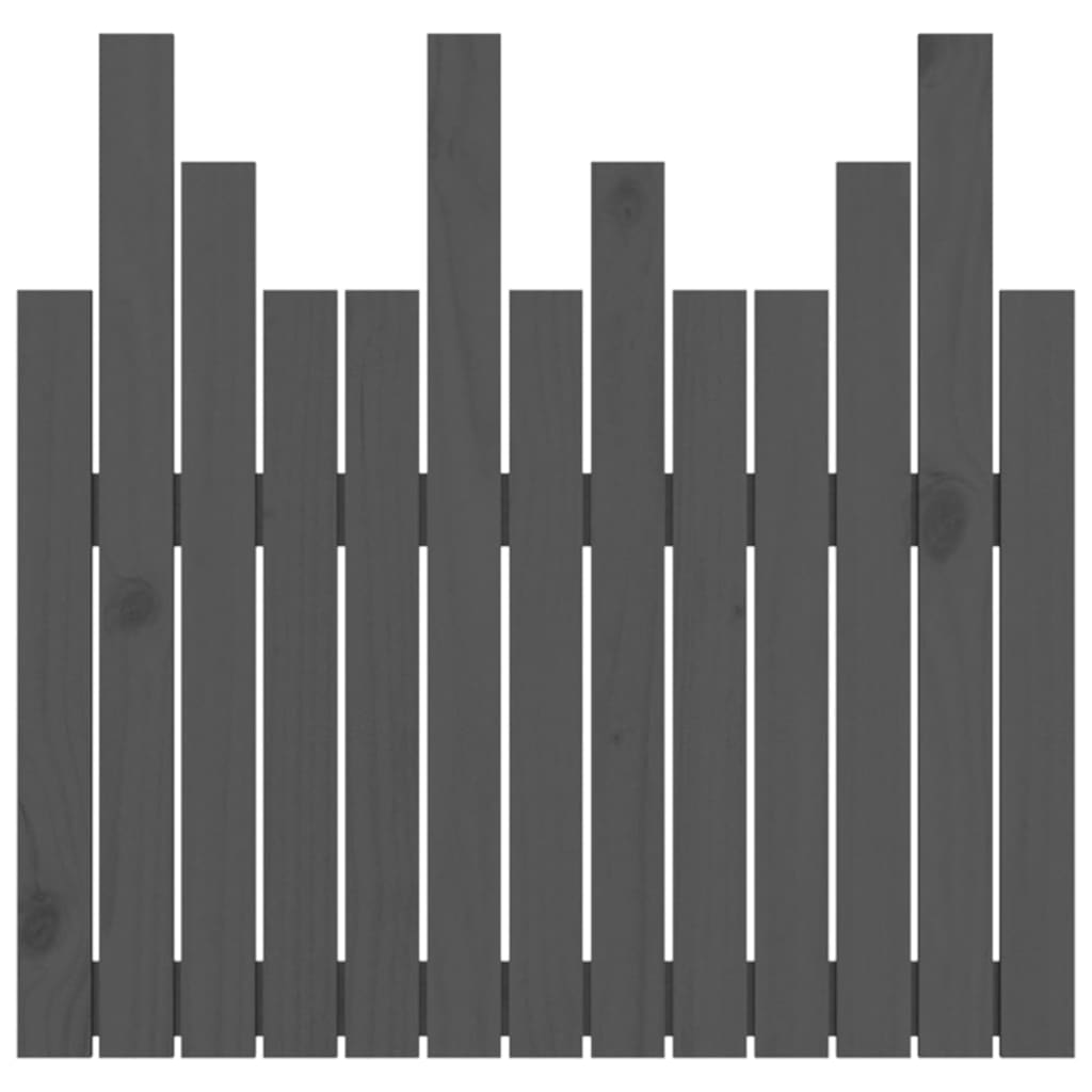 Solid Wood Pine Wall Headboard in Grey - 82.5x3x80 cm