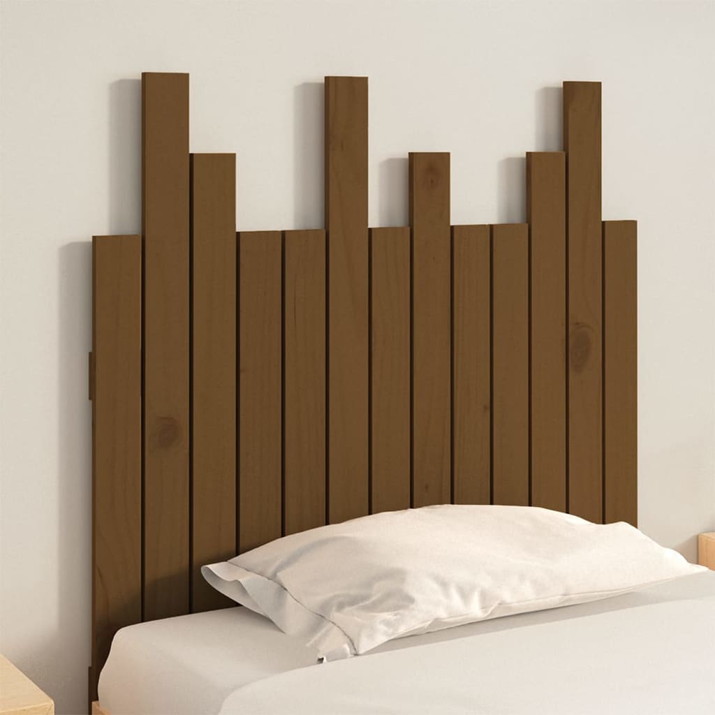 Honey Brown Solid Pine Wall Headboard 82.5x3x80 cm