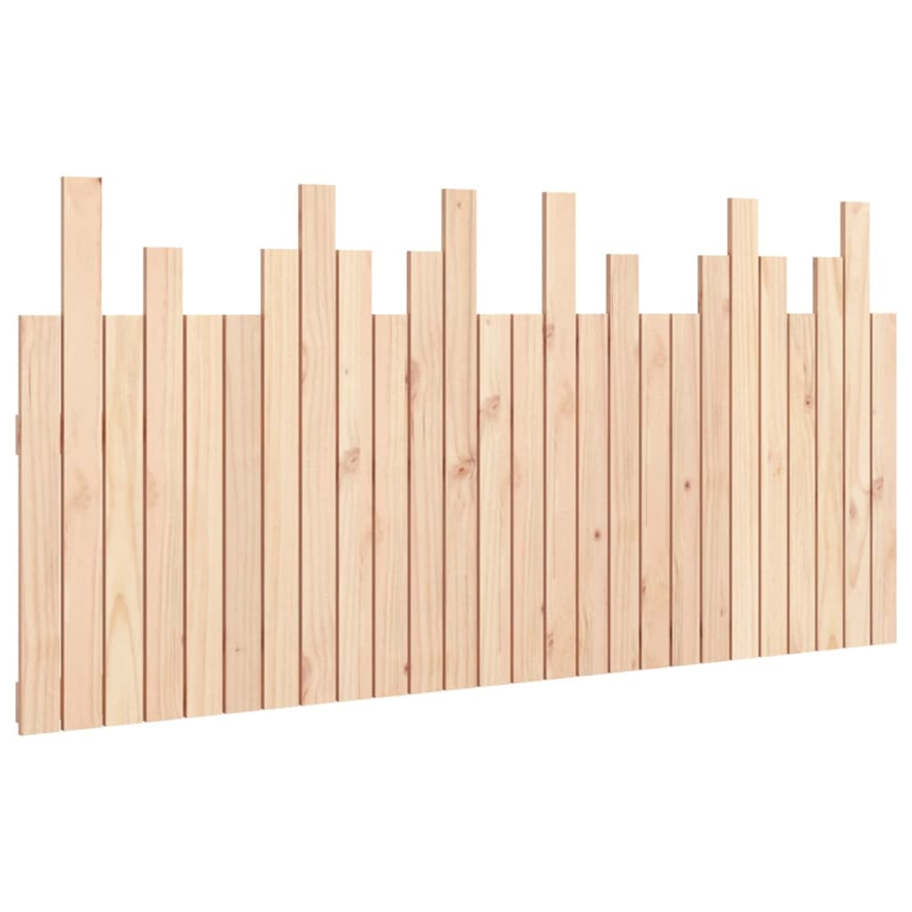 Solid Pine Wood Wall Headboard - 166x3x80 cm, Natural Finish