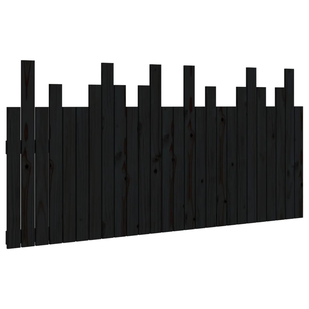 Solid Pine Black Wall Headboard 166x3x80 cm - Stylish & Durable