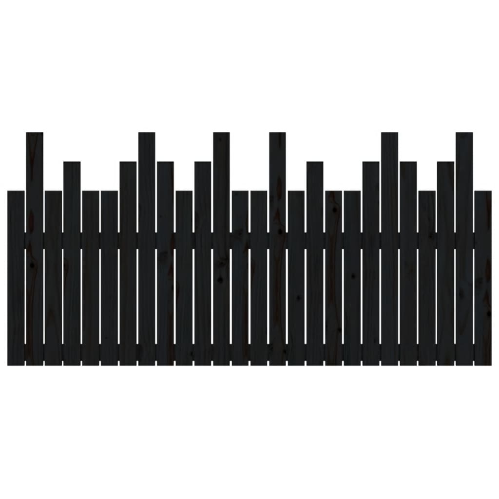 Solid Pine Black Wall Headboard 166x3x80 cm - Stylish & Durable