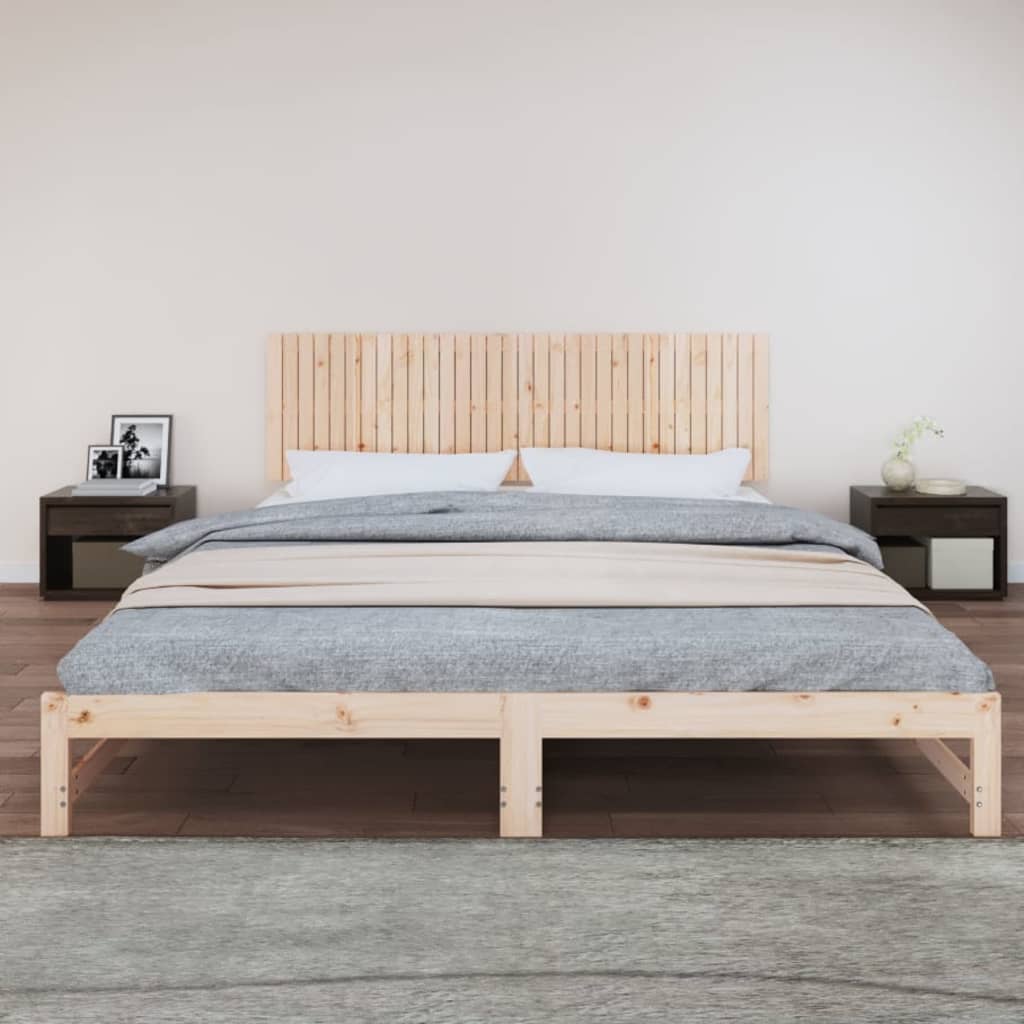 Solid Pine Wood Wall Headboard - 204x3x60 cm