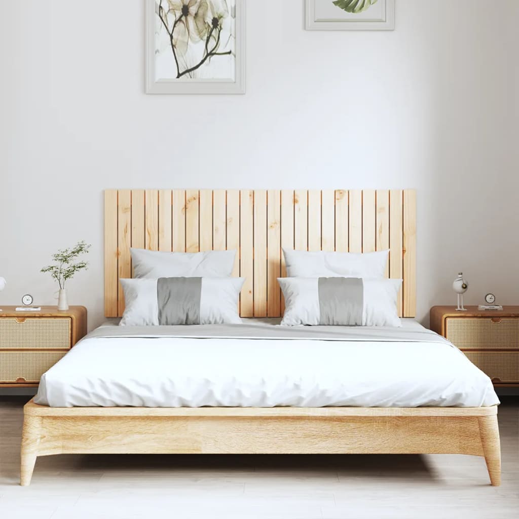 Solid Pine Wood Wall Headboard 147x3x60 cm | Rustic Charm