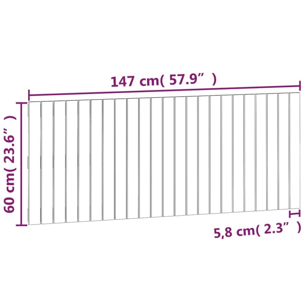 Solid Pine Wood Wall Headboard 147x3x60 cm | Rustic Charm