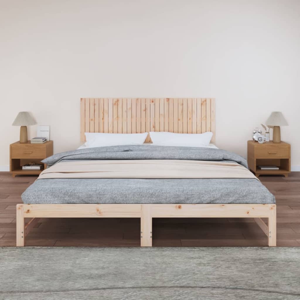 Solid Pine Wall Headboard 185x3x60 cm - Natural Wood Finish