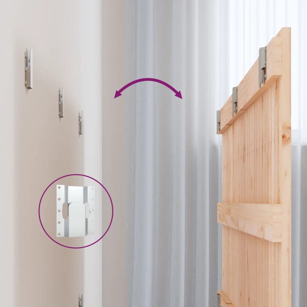 Solid Pine Wall Headboard 185x3x60 cm - Natural Wood Finish