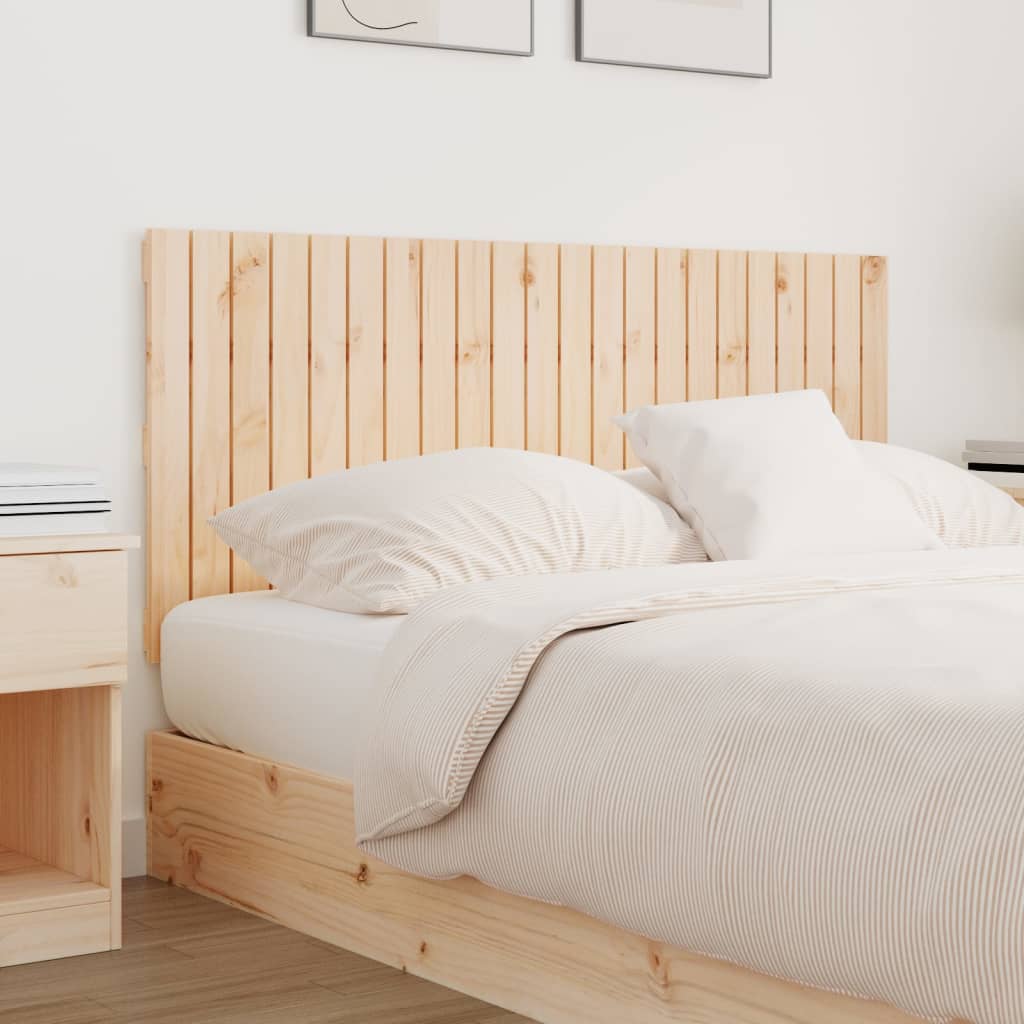 Solid Pine Wall Headboard 140x3x60 cm - Natural Wood Finish
