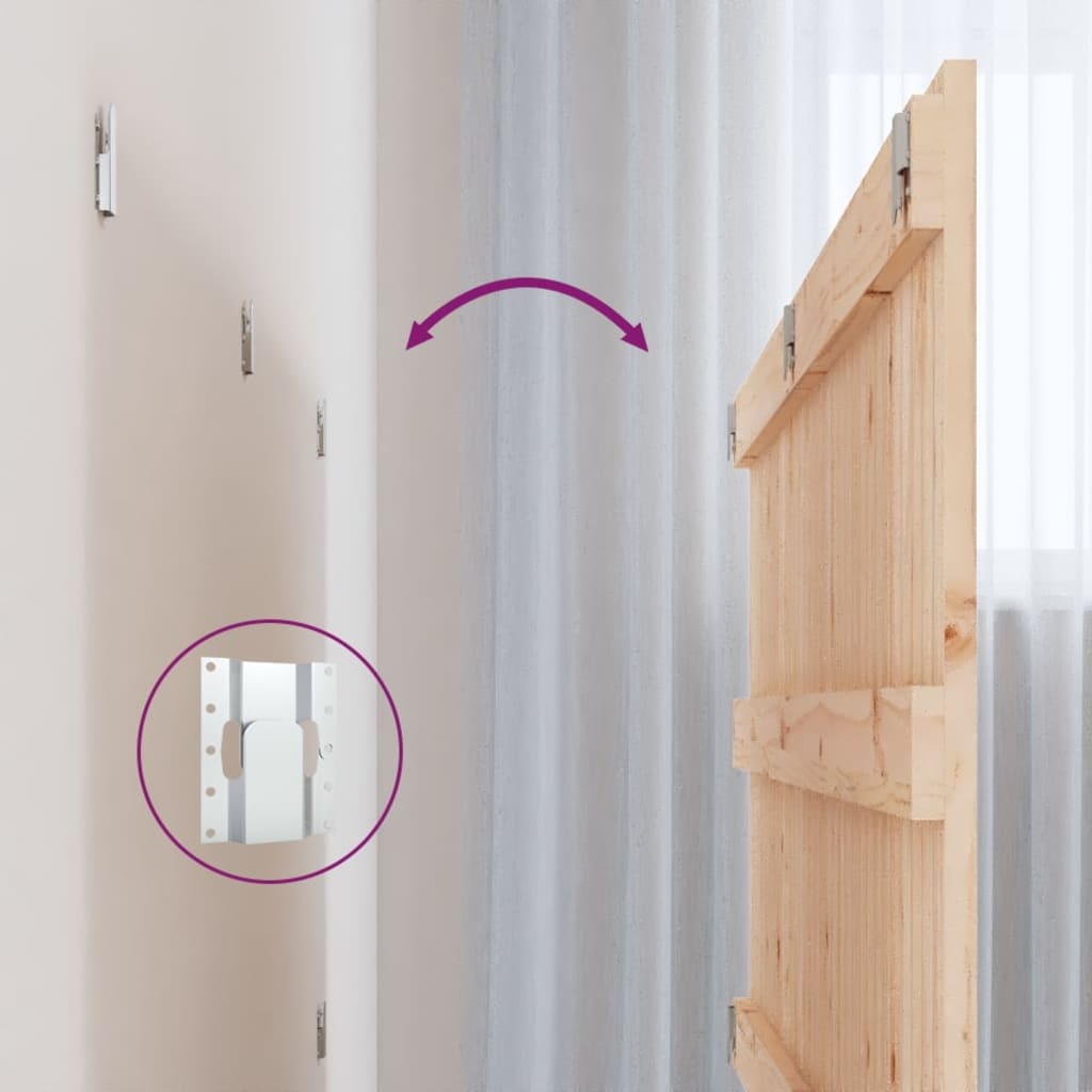 Solid Pine Wall Headboard 140x3x60 cm - Natural Wood Finish