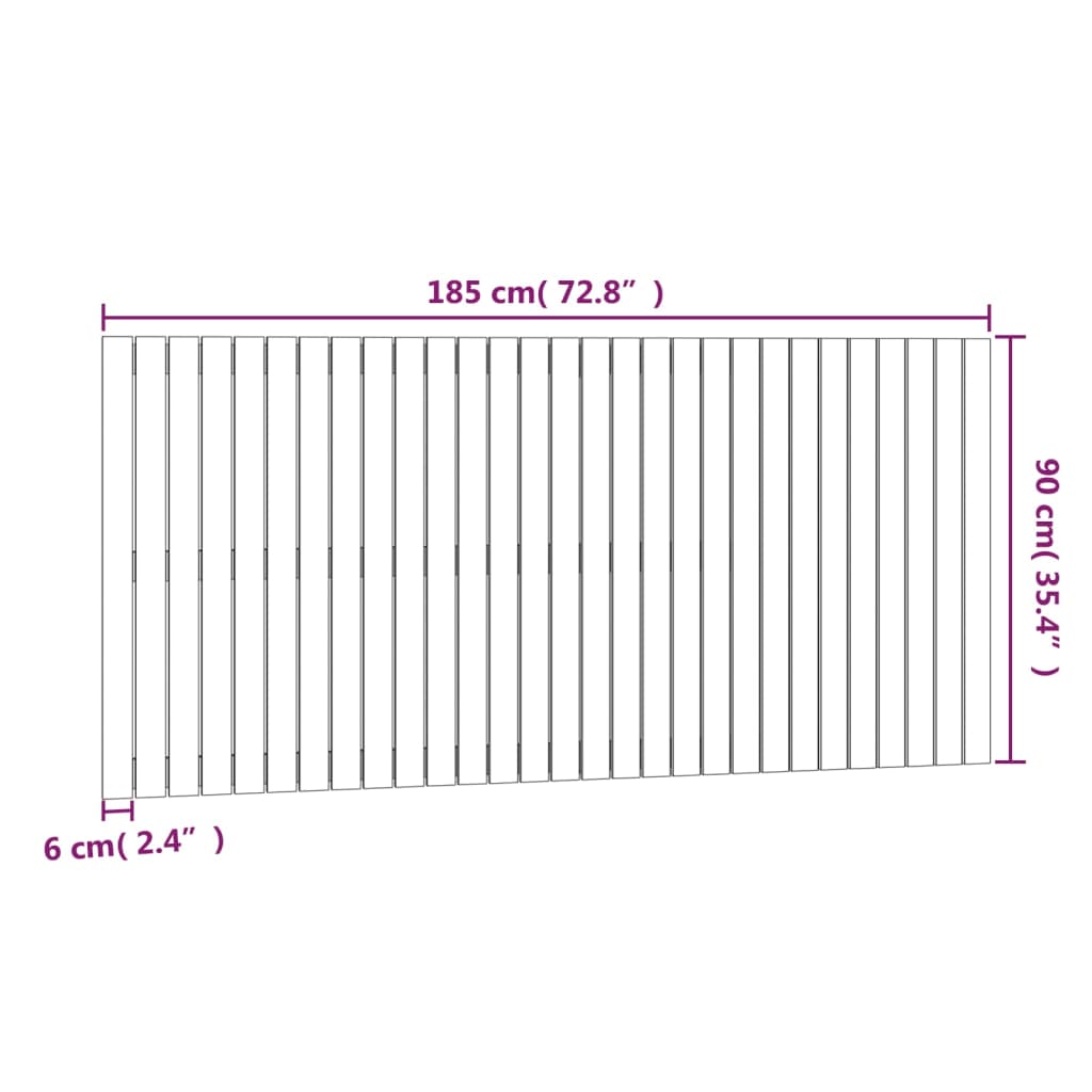 Solid Pine Wood Wall Headboard 185x90 cm - Timeless Elegance