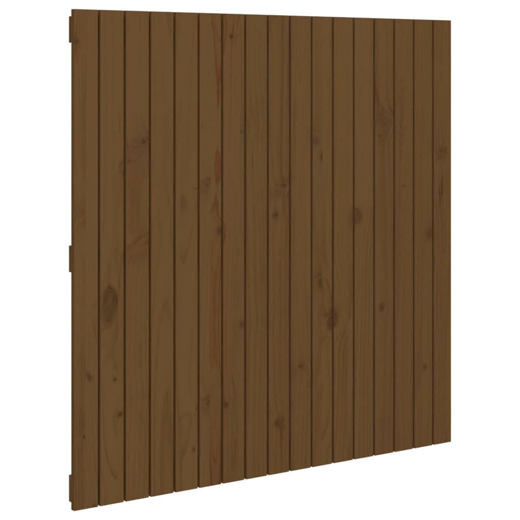 Solid Wood Pine Wall Headboard, Honey Brown, 108x3x110 cm