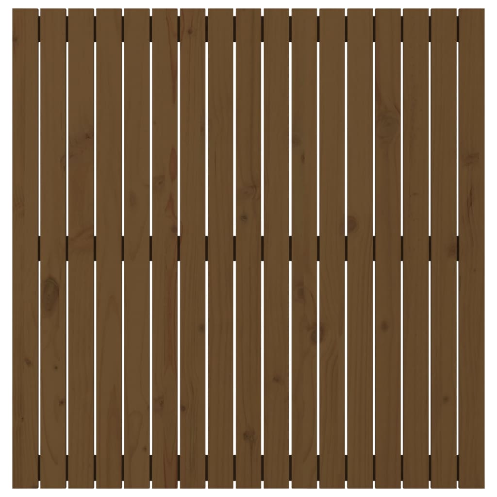 Solid Wood Pine Wall Headboard, Honey Brown, 108x3x110 cm