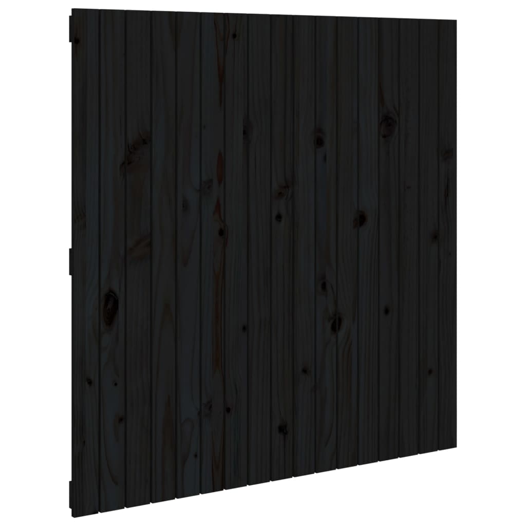 Solid Wood Pine Wall Headboard - Black, 108x3x110 cm