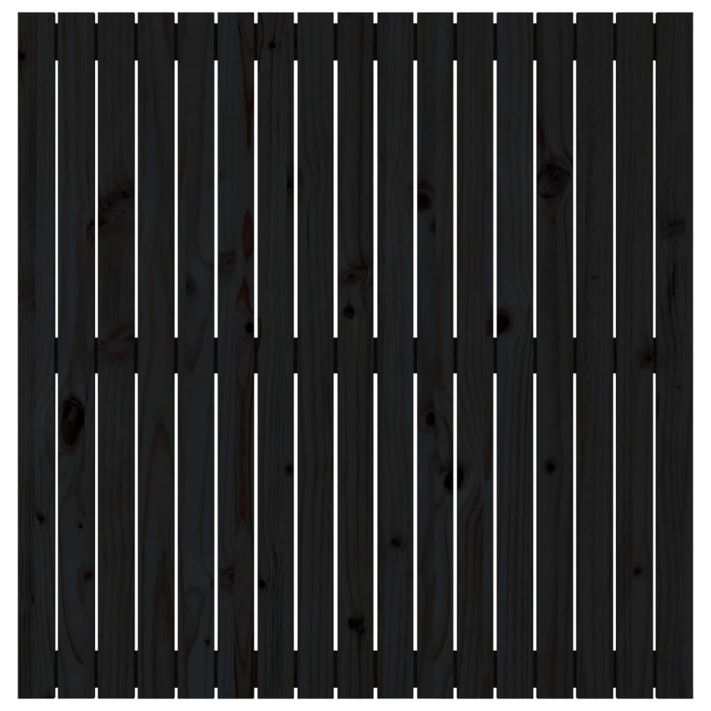 Solid Wood Pine Wall Headboard - Black, 108x3x110 cm