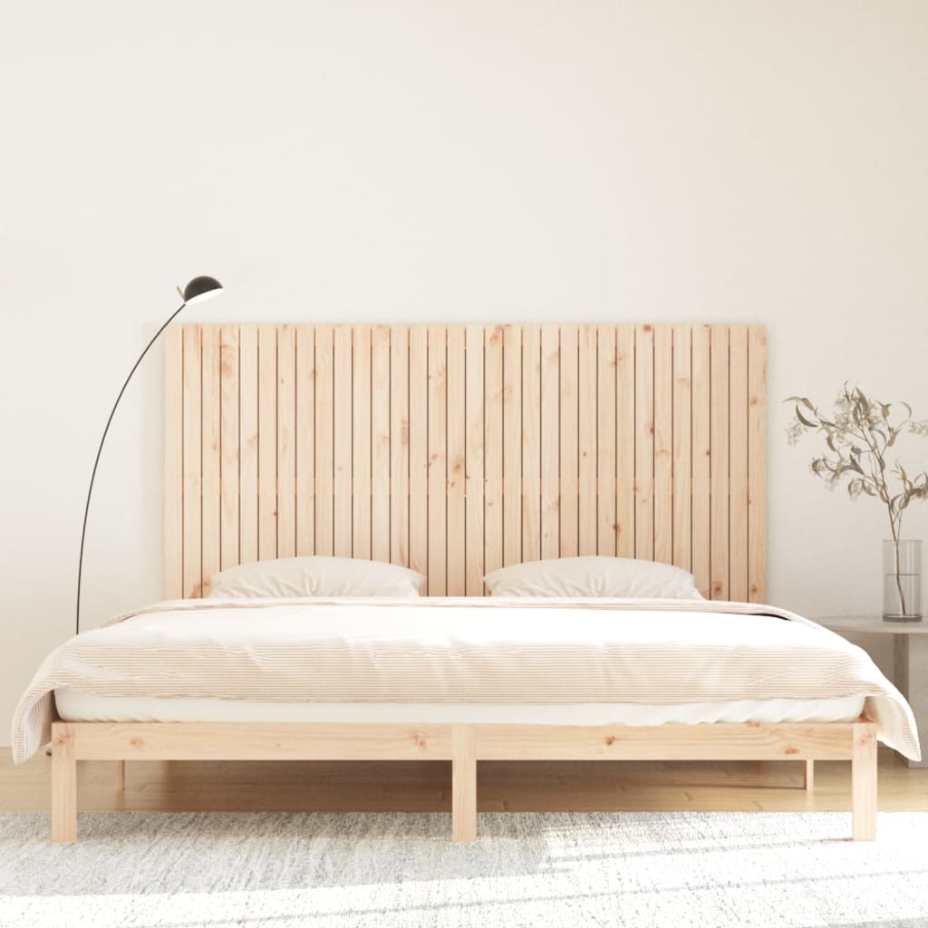 Solid Pine Wood Wall Headboard 204x3x110 cm - Natural Finish