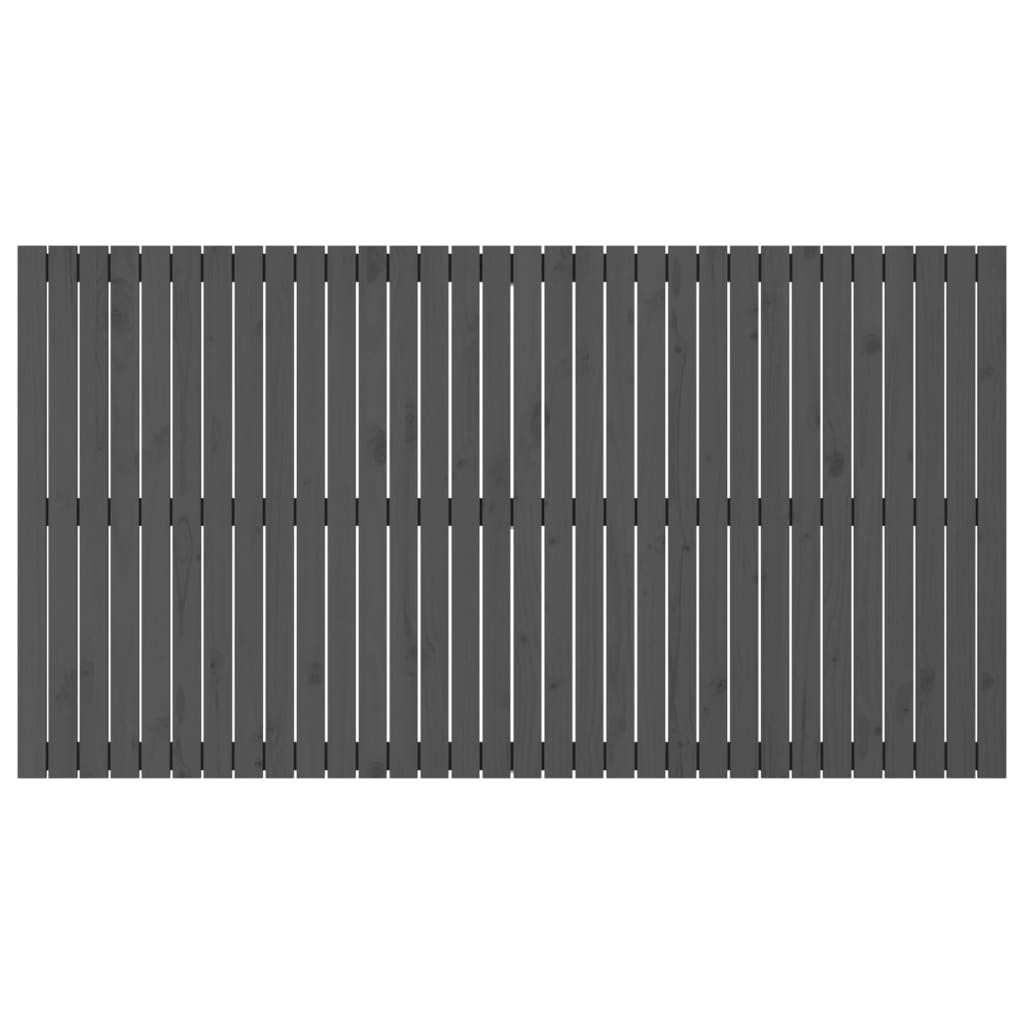 Solid Pine Wood Grey Wall Headboard - 204x3x110 cm