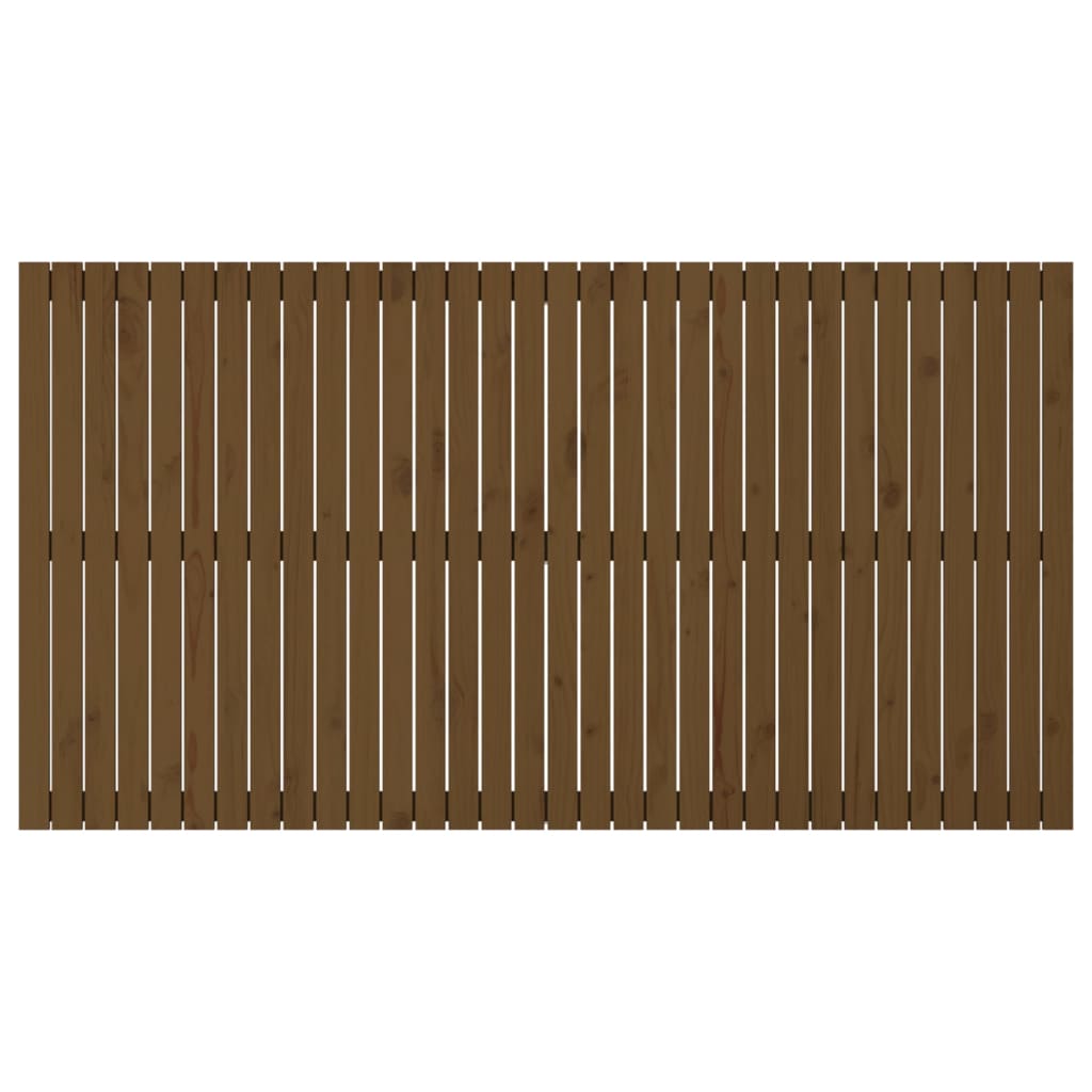 Solid Pine Wood Wall Headboard, Honey Brown, 204x3x110 cm