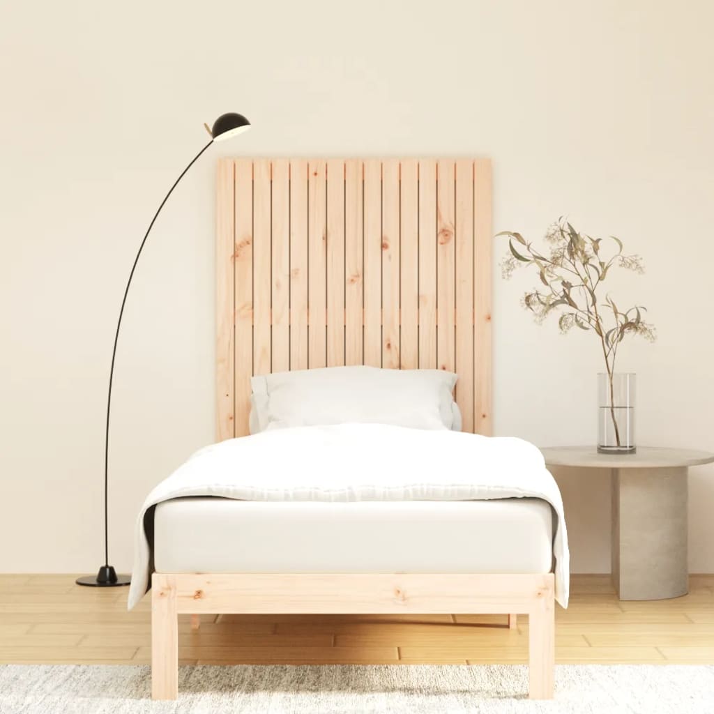 Solid Wood Pine Wall Headboard 95.5x3x110 cm - Natural Finish
