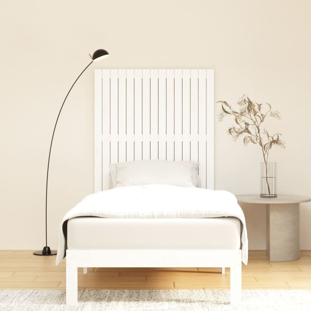 Solid Pine White Wall Headboard - 95.5x3x110 cm