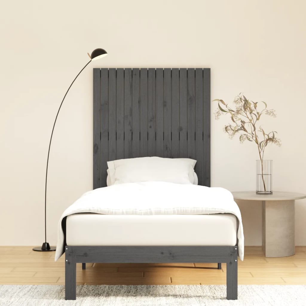 Solid Pine Grey Wall Headboard - 95.5x3x110 cm | Stylish & Durable