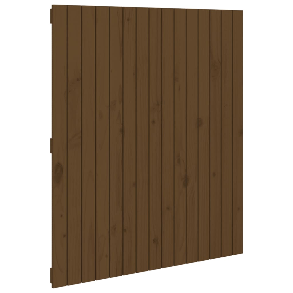 Solid Pine Wood Wall Headboard, Honey Brown, 95.5x3x110 cm