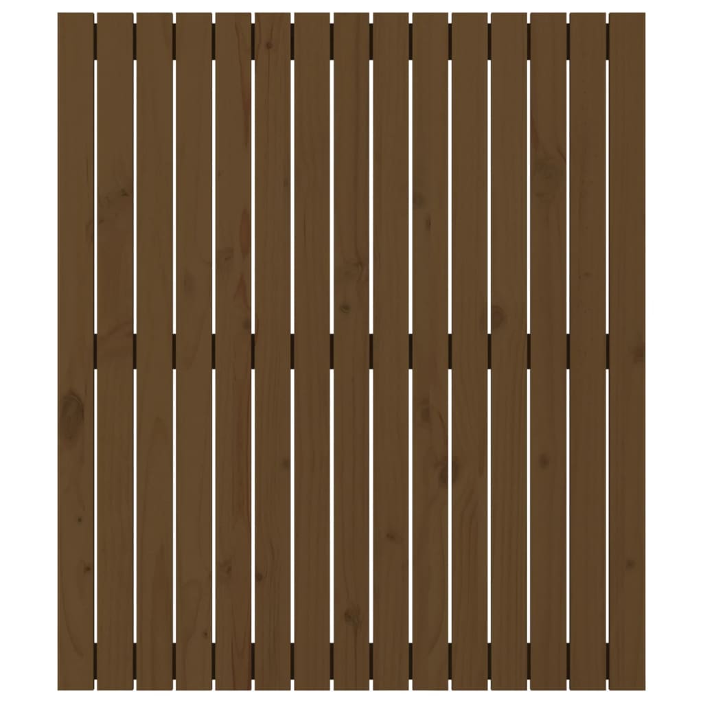 Solid Pine Wood Wall Headboard, Honey Brown, 95.5x3x110 cm