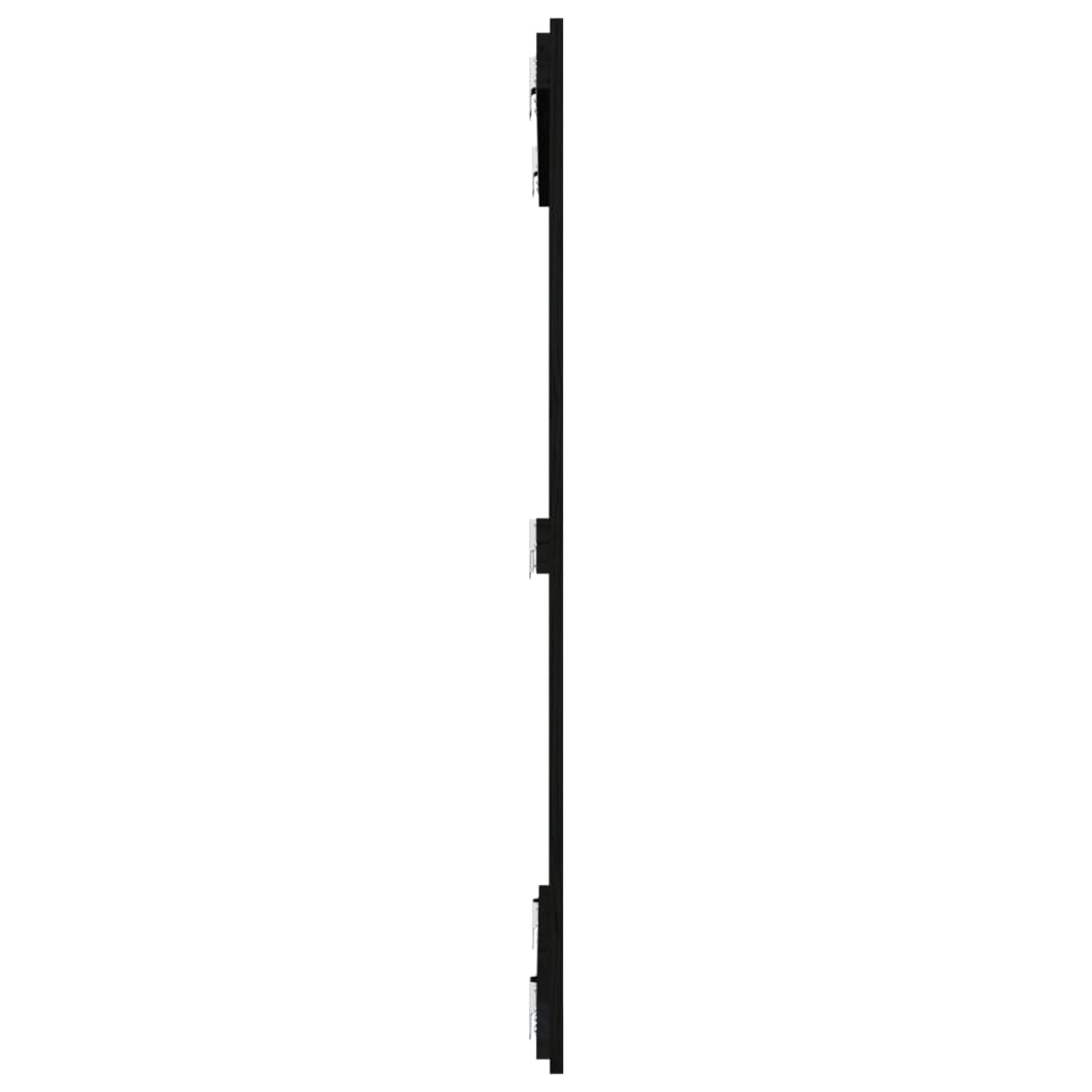Solid Pine Wood Wall Headboard, Black 95.5x3x110 cm