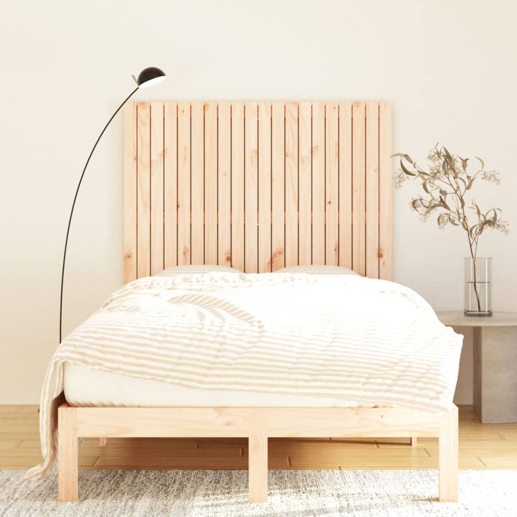 Solid Pine Wood Wall Headboard, 127.5x3x110 cm – Rustic Elegance