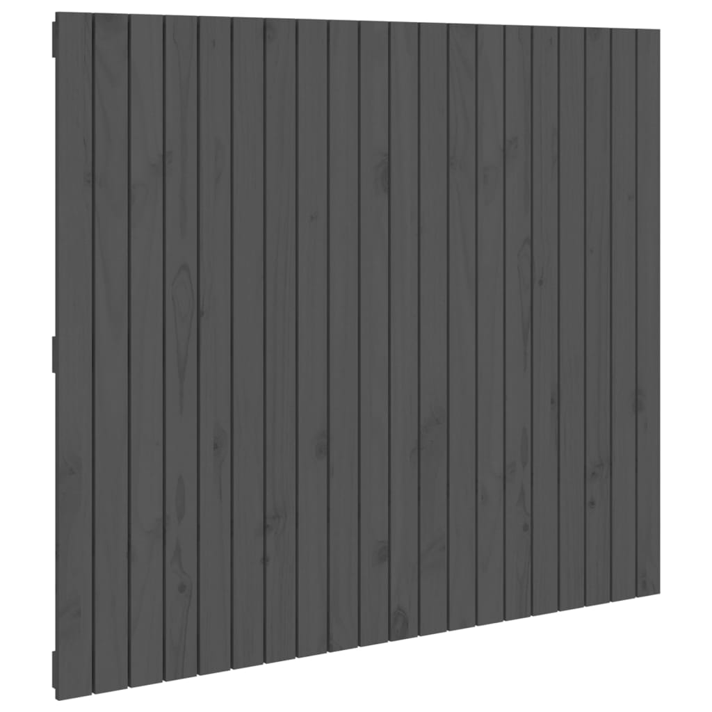Solid Wood Pine Wall Headboard - Grey 127.5x3x110 cm