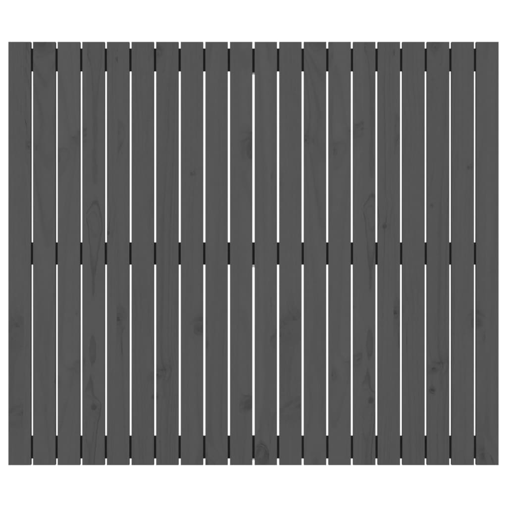 Solid Wood Pine Wall Headboard - Grey 127.5x3x110 cm