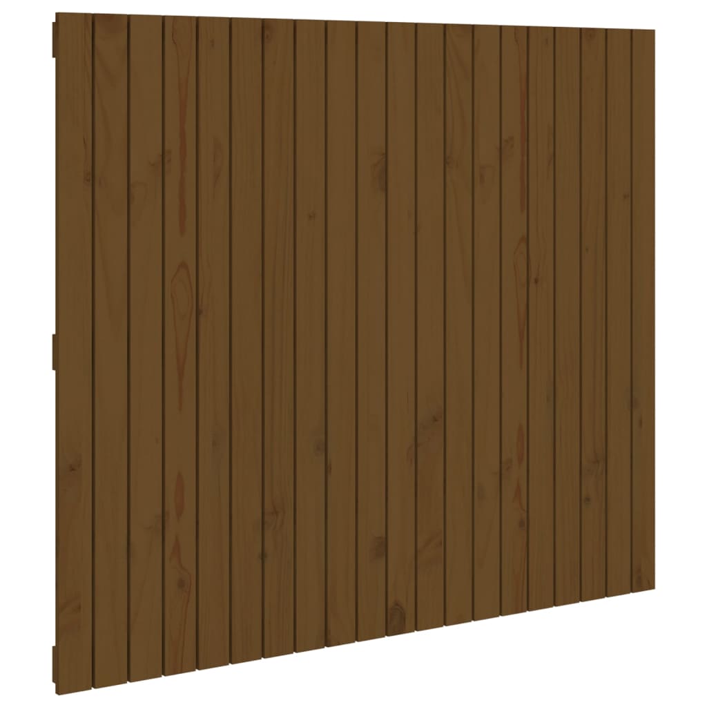 Solid Wood Pine Wall Headboard, Honey Brown, 127.5x3x110 cm