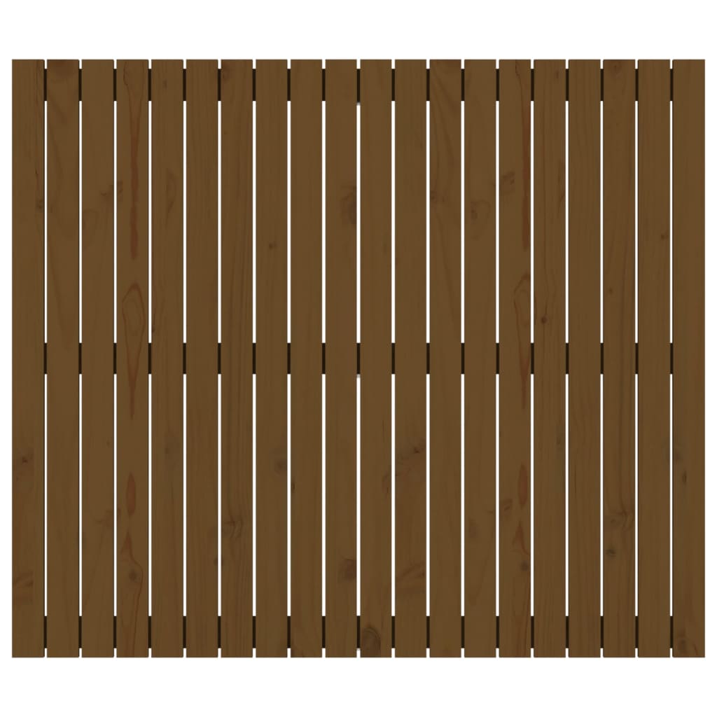 Solid Wood Pine Wall Headboard, Honey Brown, 127.5x3x110 cm