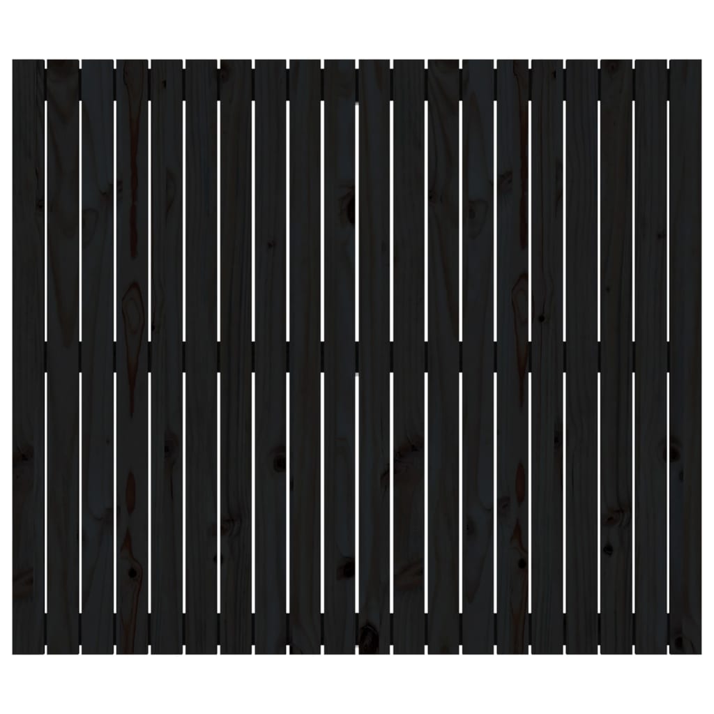 Solid Wood Pine Wall Headboard, Black, 127.5x3x110 cm