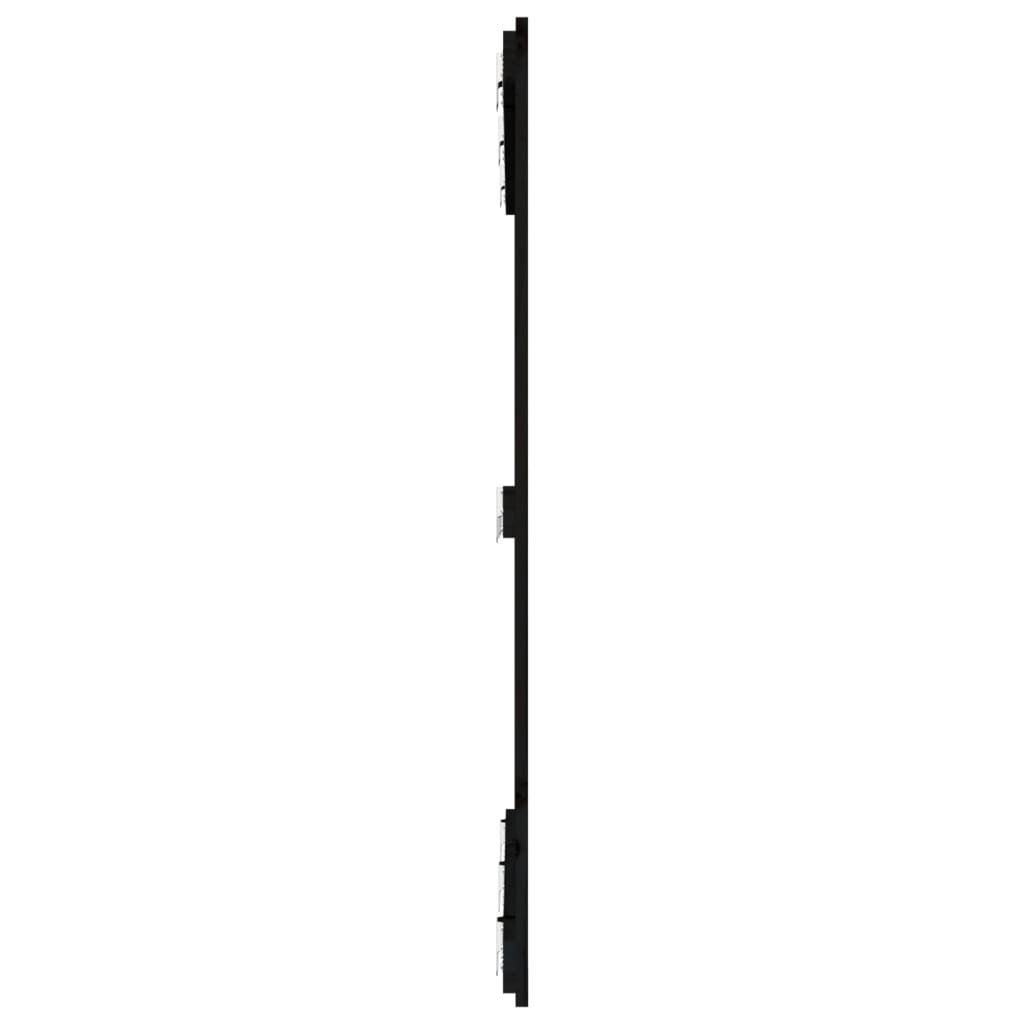 Solid Wood Pine Wall Headboard, Black, 127.5x3x110 cm